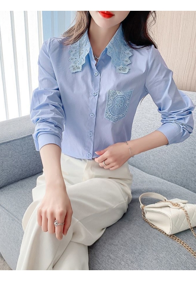 Kemeja wanita korea lengan panjang import T8678