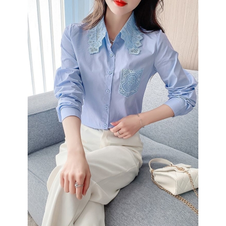 Kemeja wanita korea lengan panjang import T8678