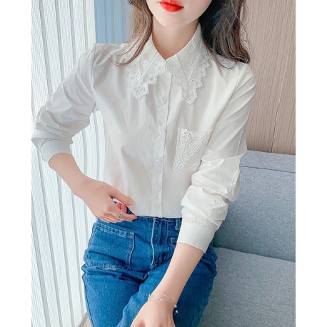 Kemeja wanita korea lengan panjang import T8690