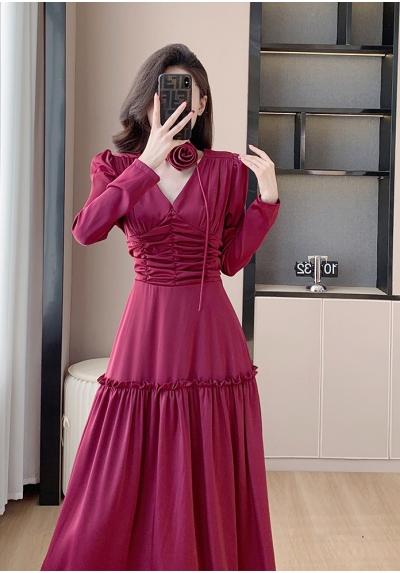 long dress pesta wanita korea  import D8410