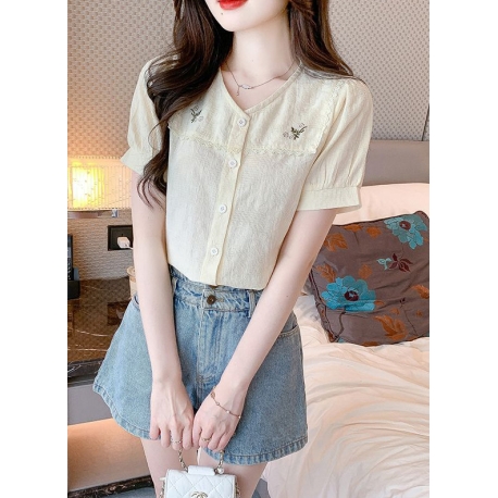 Blouse wanita korea import berkerah T8695
