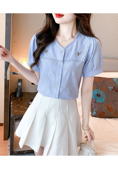 Blouse wanita korea import berkancing T8697