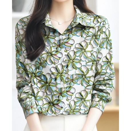 Kemeja wanita korea lengan panjang import T8703