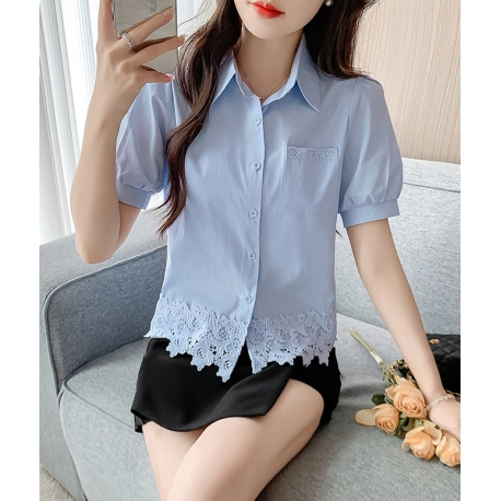 Kemeja wanita korea lengan pendek import T8682