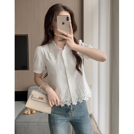 Kemeja wanita korea lengan pendek import T8708