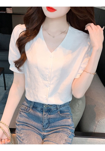 blouse  wanita korea import v-neck  T8710