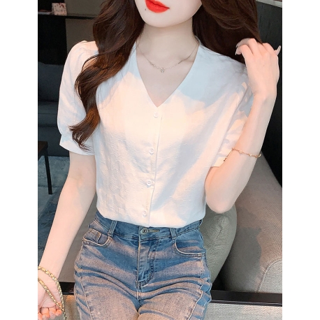 blouse  wanita korea import v-neck  T8710