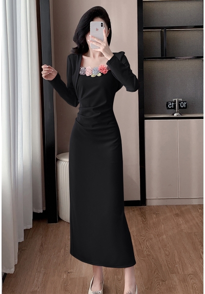 midi dress  wanita korea import D8358