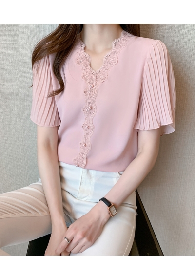 blouse  wanita korea import v-neck  T8711