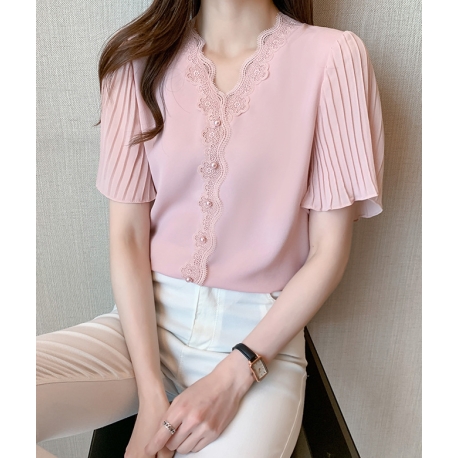 blouse  wanita korea import v-neck  T8711