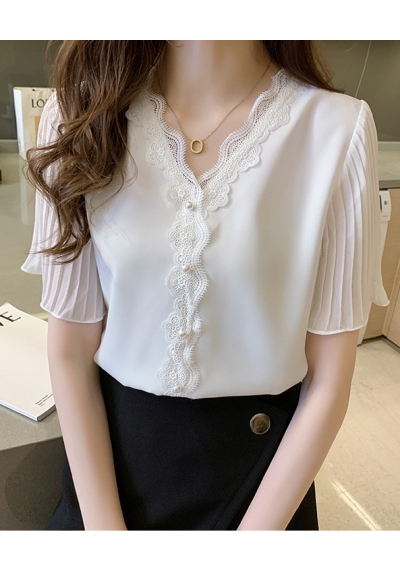 blouse  wanita korea import v-neck  T8712