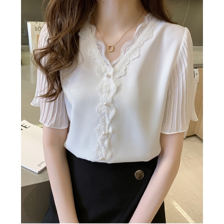 blouse  wanita korea import v-neck  T8712