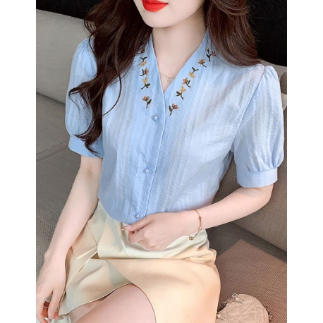 blouse  wanita korea import v-neck  T8713