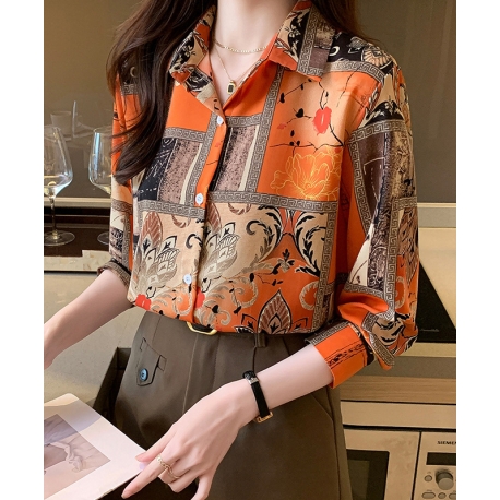 Kemeja wanita korea lengan panjang import T8703