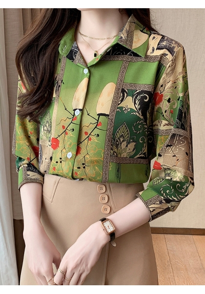 Kemeja wanita korea lengan panjang import T8716