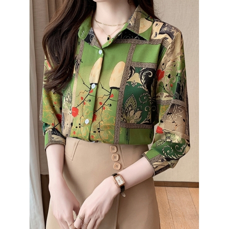 Kemeja wanita korea lengan panjang import T8716