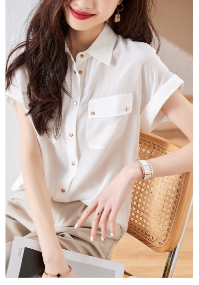 kemeja wanita import lengan pendek T8645