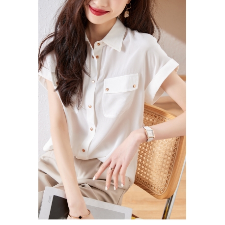 kemeja wanita import lengan pendek T8645