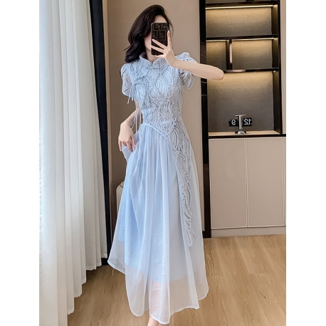 dress cheongsam merah import D8315