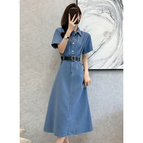 dress denim wanita korean style  D8420