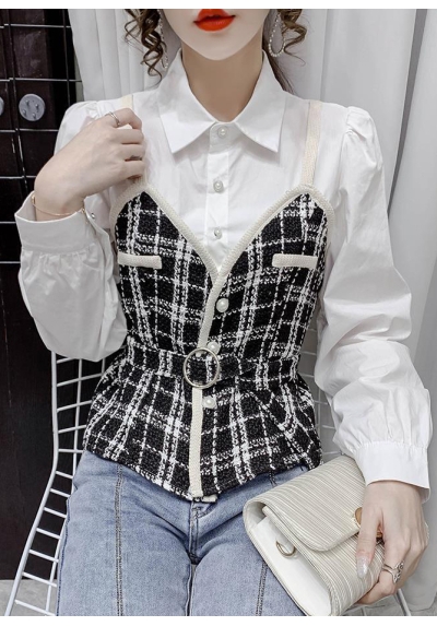 Kemeja wanita korea lengan panjang import T8717