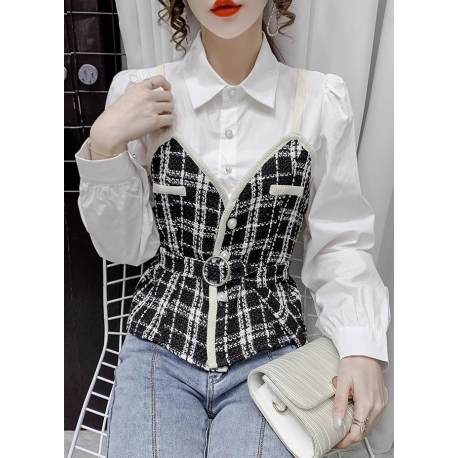 Kemeja wanita korea lengan panjang import T8717