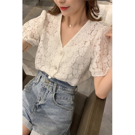 Blouse wanita korea import  lengan pendek T8720