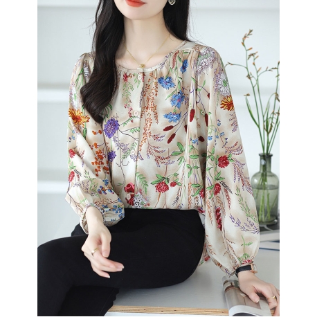 blouse  wanita korea motif bunga T8701