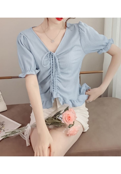 blouse  wanita korea motif bunga T8701