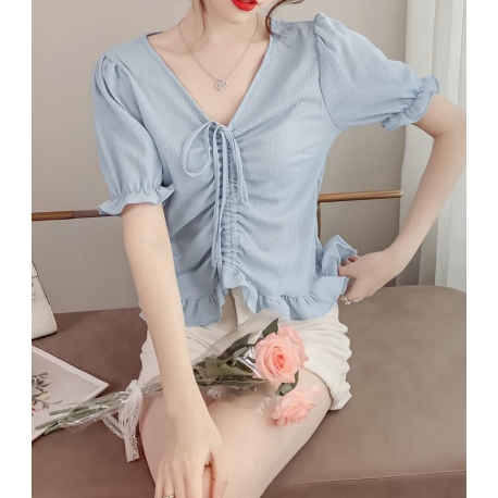 blouse  wanita korea motif bunga T8701