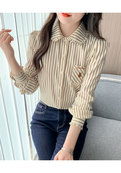 Kemeja wanita korea lengan panjang import T8717