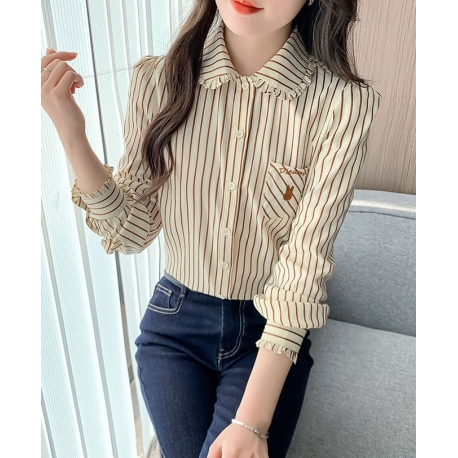 Kemeja wanita korea lengan panjang import T8717