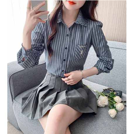 Kemeja wanita korea lengan panjang import T8731