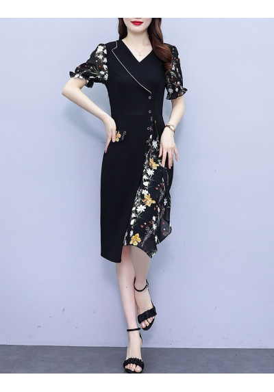 Midi dress wanita korean style  D8417