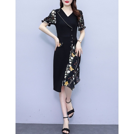 Midi dress wanita korean style  D8417
