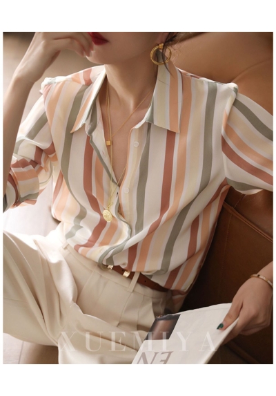 Kemeja wanita korea lengan panjang import T8732