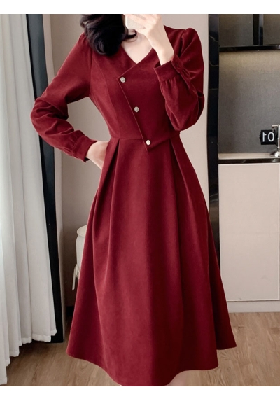 Midi dress wanita korean style  D8427