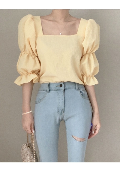 blouse  wanita korea import lengan balon T8744