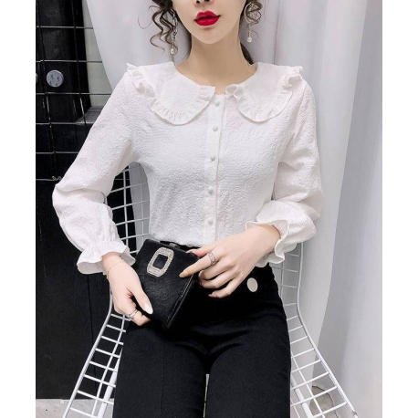 kemeja wanita korea import kerah sailor T8749