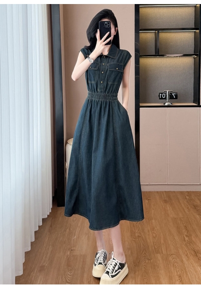 dress denim wanita korean style  D8420