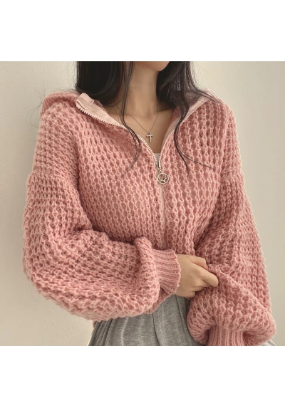 jaket rajut wanita korea import T8763