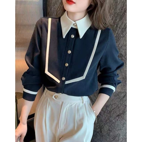 Kemeja wanita korea lengan panjang import T8717