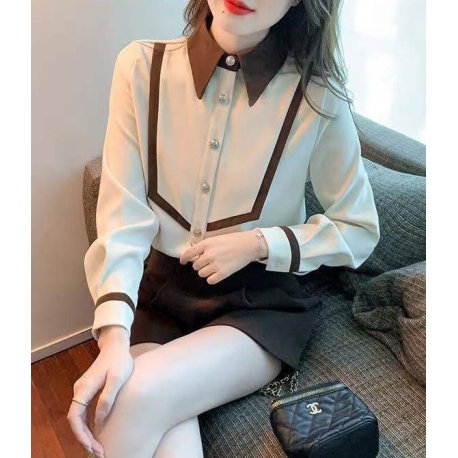 Kemeja wanita korea lengan panjang import T8766
