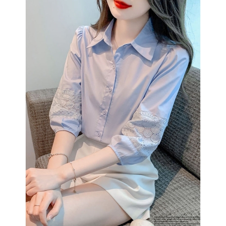 Kemeja wanita korea lengan panjang import T8766