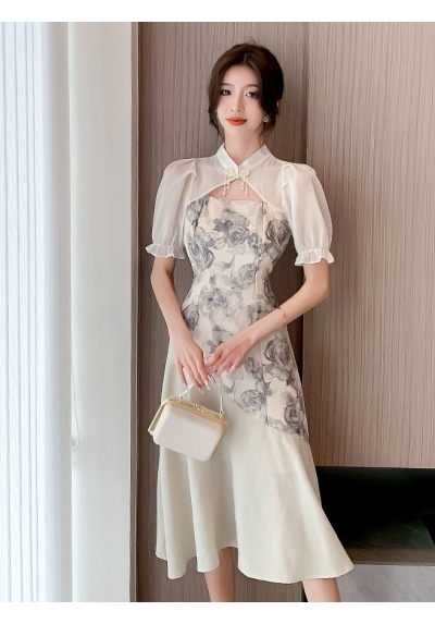dress cheongsam modern wanita import D8443