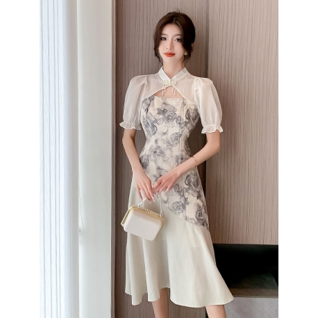dress cheongsam modern wanita import D8443