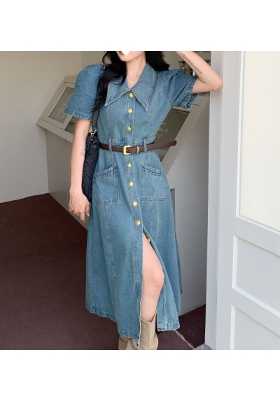 dress denim wanita korean style  D8416