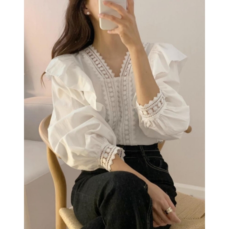 blouse  wanita import lengan panjang T8790