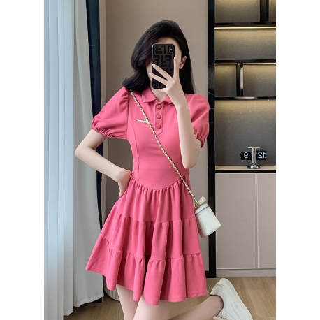 Midi dress wanita korea import D8447