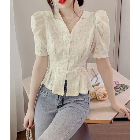 blouse  brukat wanita korea import T8820